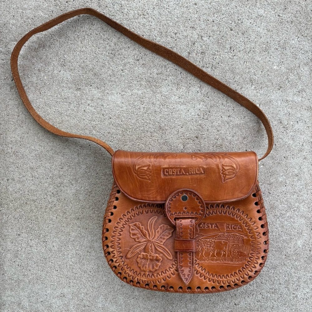 Vintage Handcrafted Brown Leather Messenger Bag